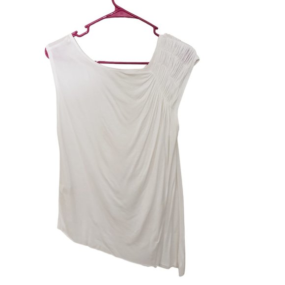 CT1347 Ladies Rachel Roy XS Rauched Shoulder Angled T-shirt - Picture 5 of 5